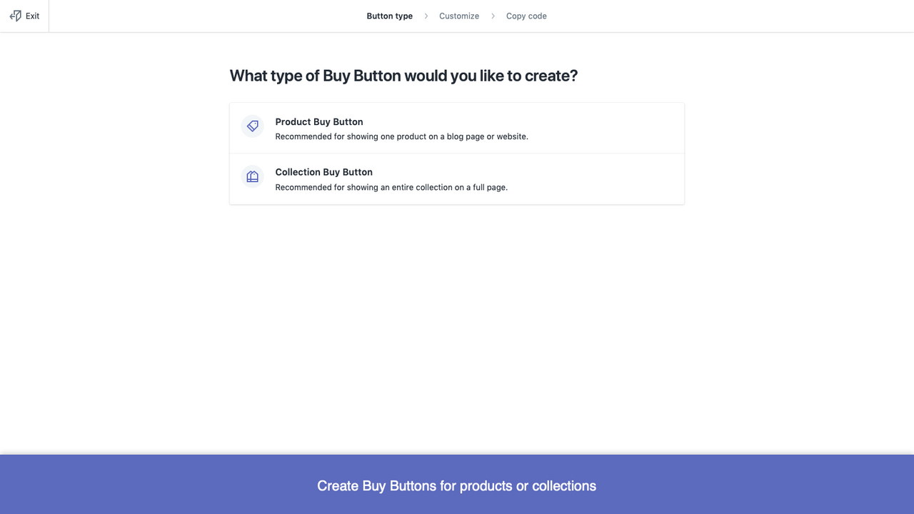 Shopify Buy Button channel - Startup Ecommerce