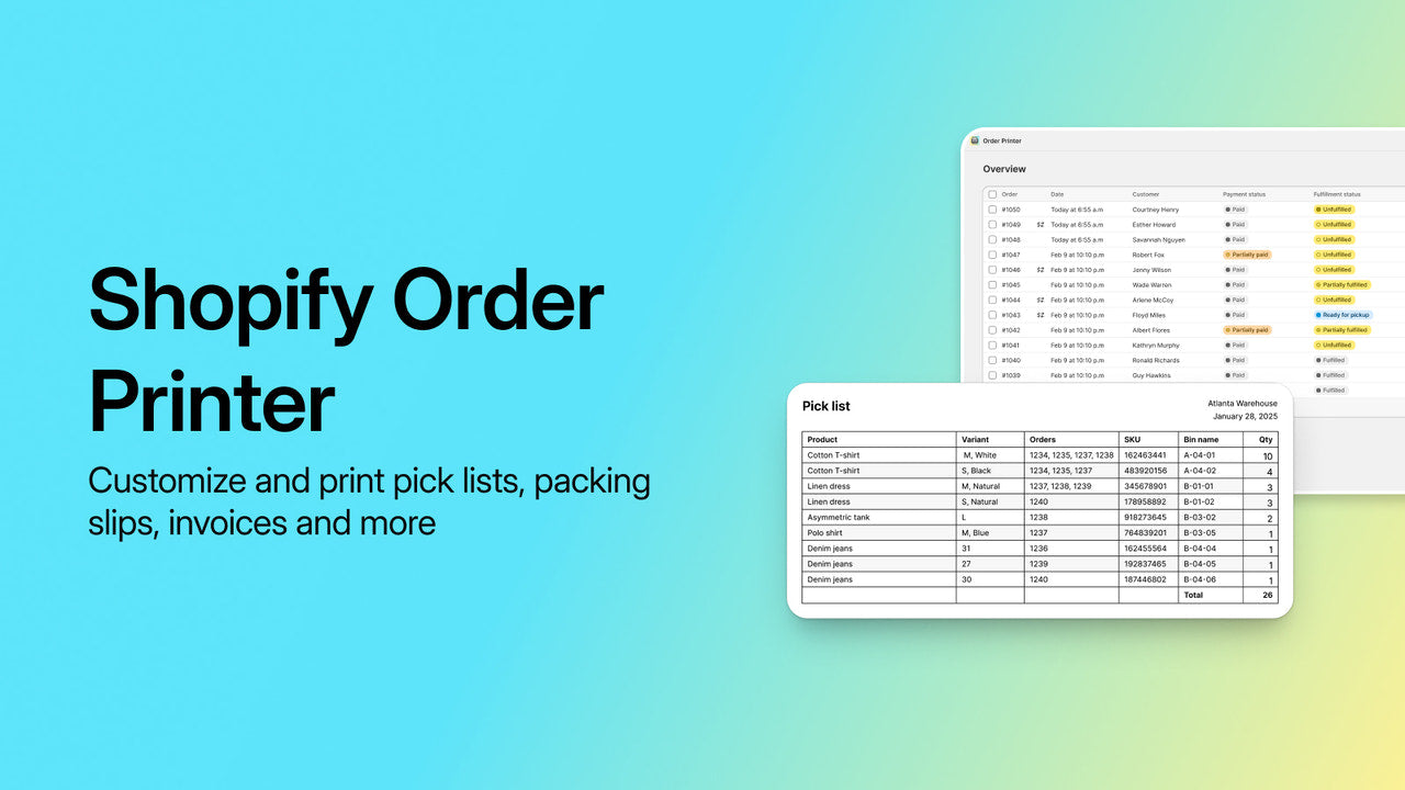 Shopify Order Printer - Startup Ecommerce